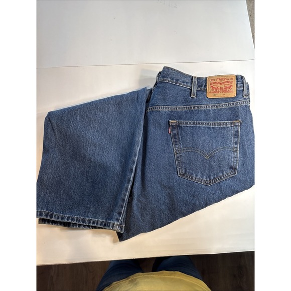 Levi's 550 Mens Relaxed Fit Darker Stonewash Blue Denim Jeans 48x34 Big Tall - Picture 1 of 7